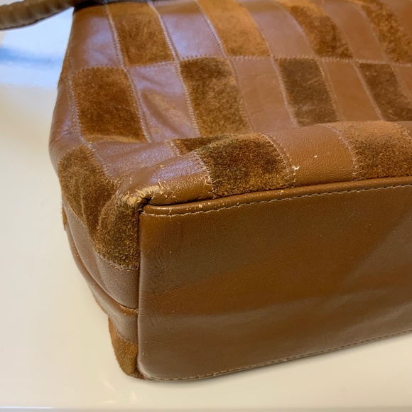 Vintage Judi Simon USA Leather & Suede Patchwork Handbag - Picture 13 of 16